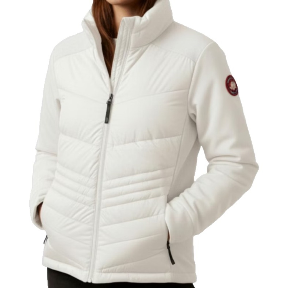 Canada Weather Gear Hooded Hybrid Puffer Jacket Women's L White NWT